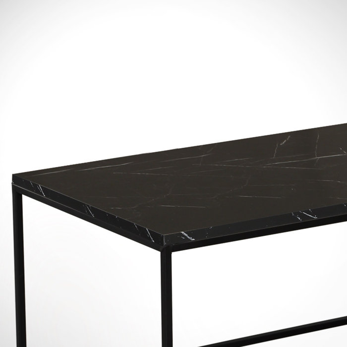 Orren Ellis Cosco Frame Rectangle Coffee Table, Black Marble Wayfair